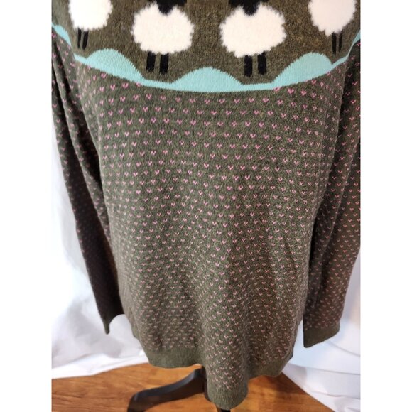 Talbots Womens Pullover Sweater Sheep Yoke Raglan Crewneck Pullover Size M - Picture 3 of 7